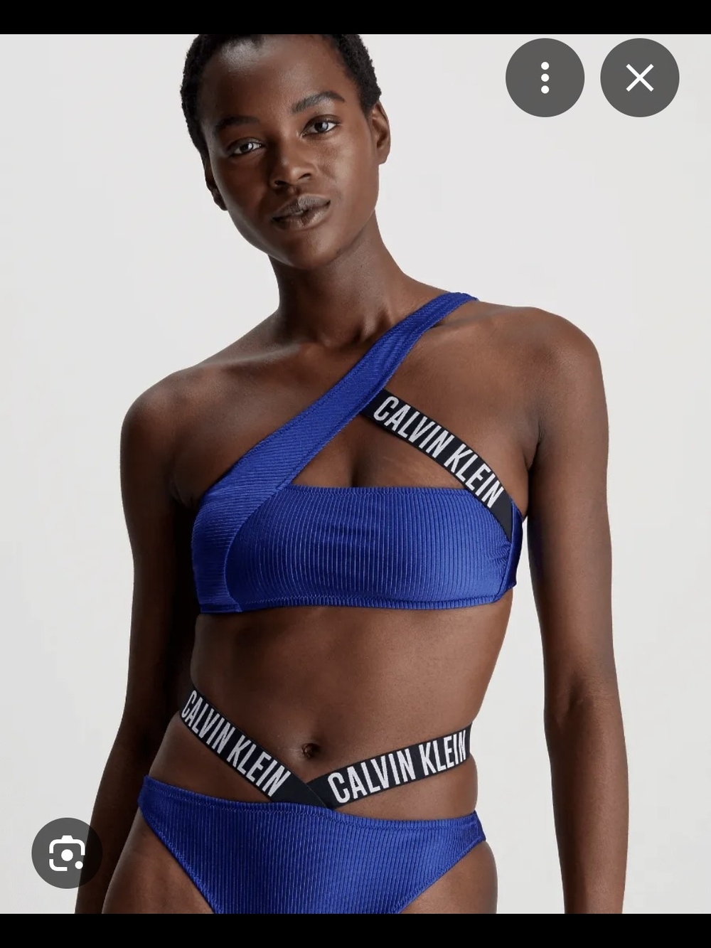 Calvin Klein Black Asymmetric One-Shoulder Swim Top - Picture 4 of 7